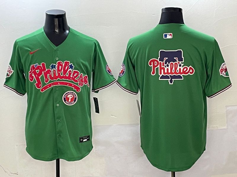 Men Philadelphia Phillies Blank Green Four generations joint name 2025 Nike MLB Jersey style 6->philadelphia phillies->MLB Jersey